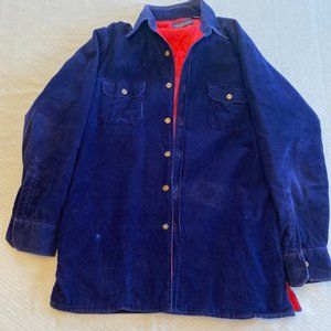 Vintage Sportswear by Country Touch Corduroy Flannel Lined Jacket - Blue/Red - M